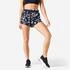 Women Gym  Shorts - Black and White Print