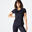 T-Shirt tailliert Fitness Damen - schwarz