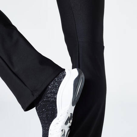 Celana Legging Olahraga Fitness Cardio Straight-Leg Wanita - Hitam