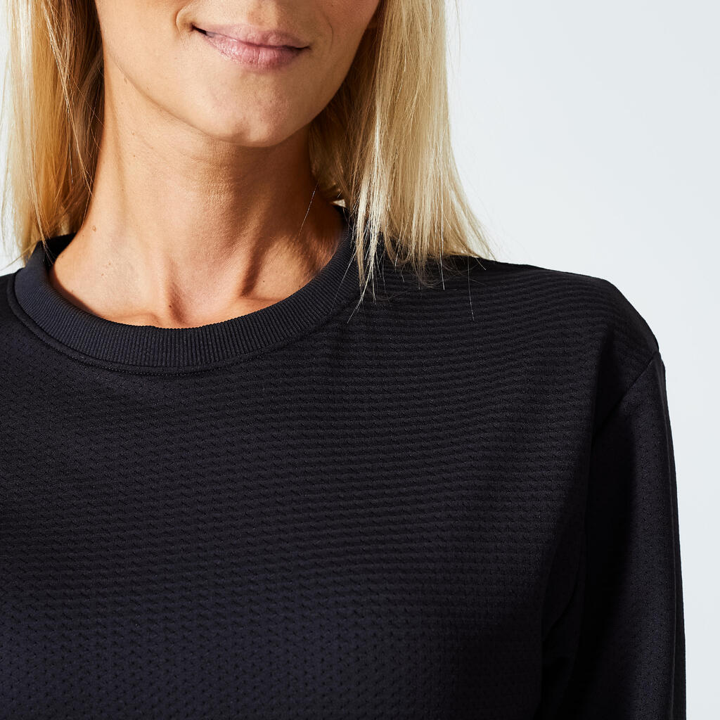 Cropped Long-Sleeved Fitness Sweatshirt