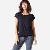 Women's Cardio Fitness Loose Crew Neck T-Shirt - Black