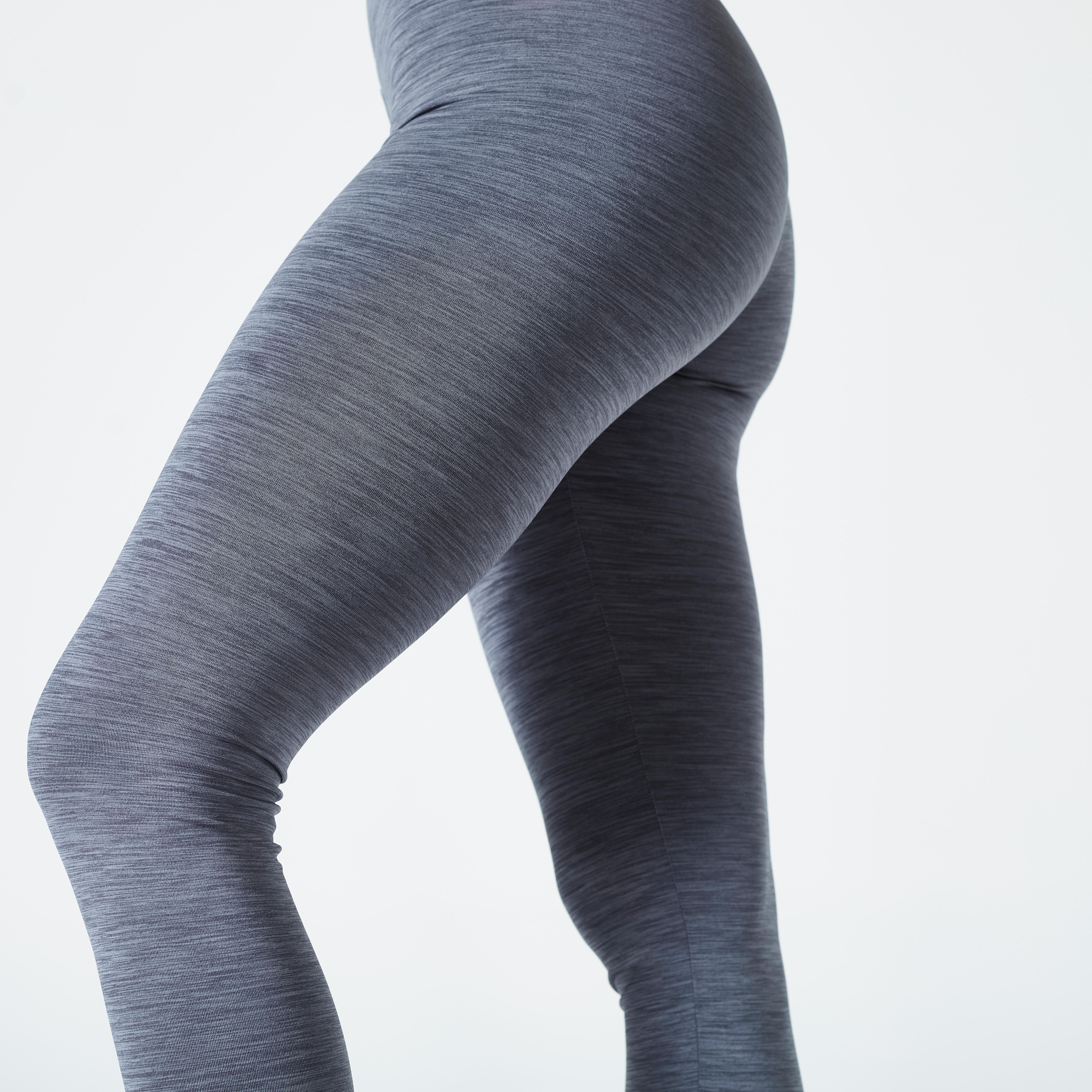 Legging de sport à taille haute femme – 100 gris - [EN] graphite grey -  Domyos - Décathlon