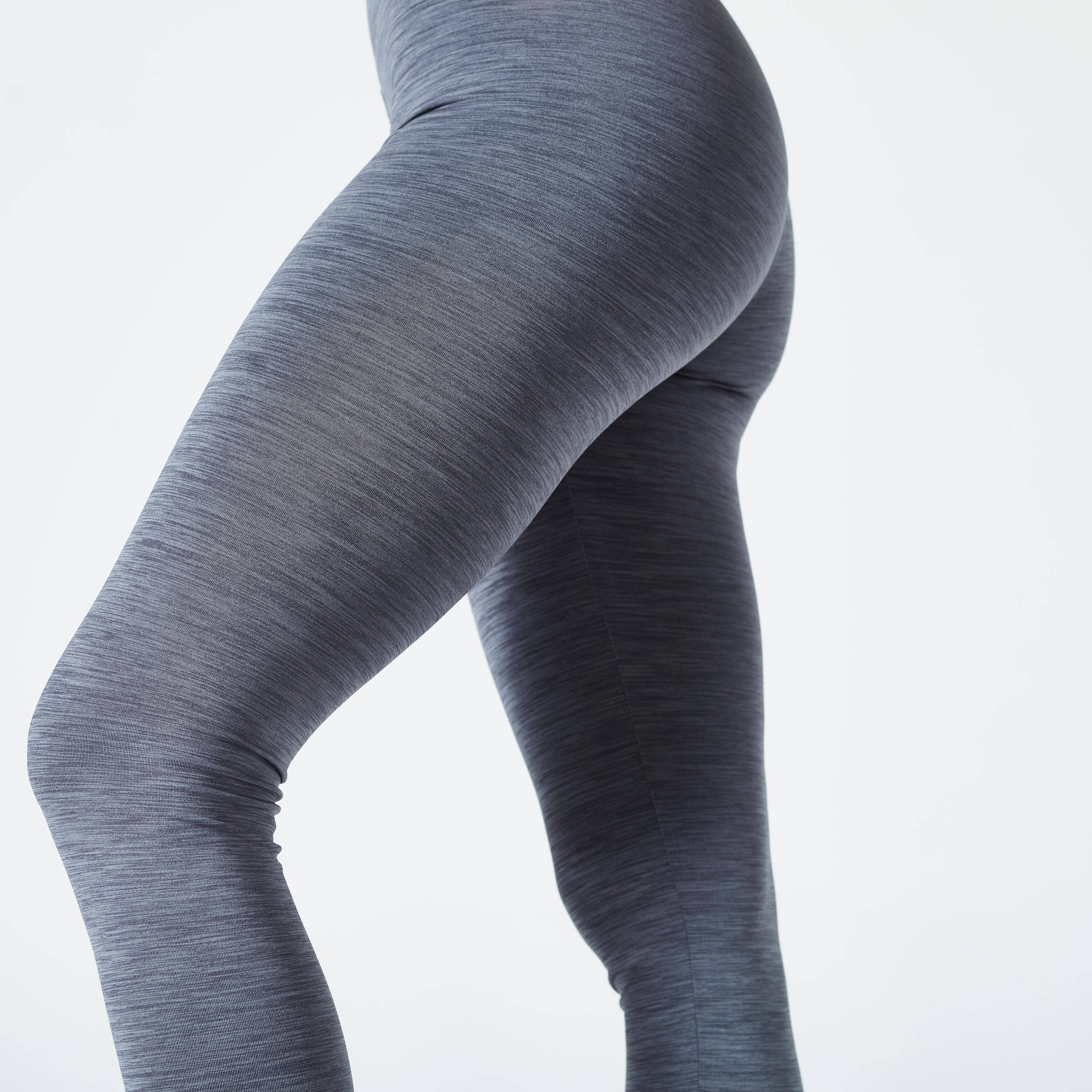 Women Gym Leggings High-Waist - Mottled Grey -  4