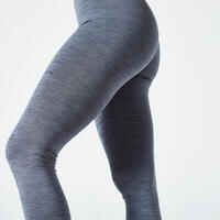 Mallas Leggings Fitness Cardio talle alto Mujer Domyos 100 gris