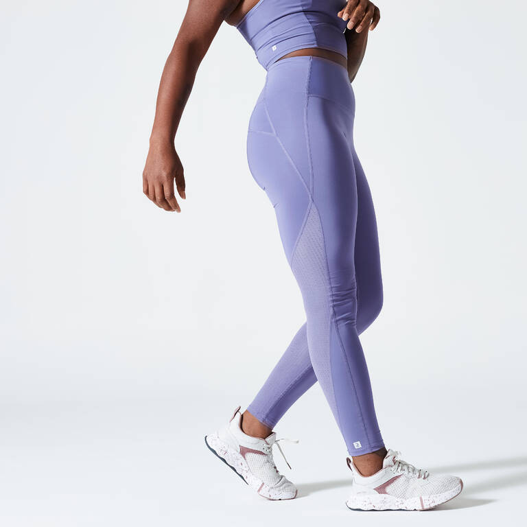 Women's High-Waisted Cardio Fitness Leggings - Purple