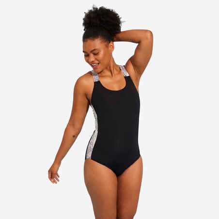 Jednodijelni kupaći kostim za gimnastiku u vodi Sofi Daph ženski crni
