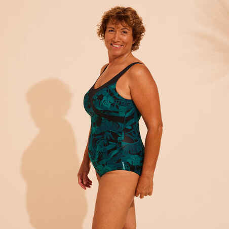 Moteriškas vandens kūno rengybos vientisas maudymosi kostiumėlis „Karli“, žalias