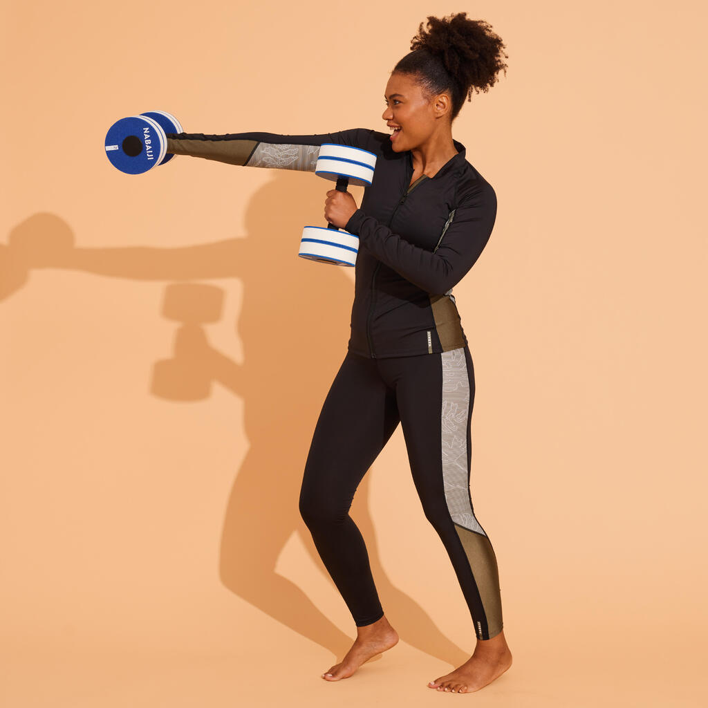 Aquafitness-Shirt Phoebe langarm Reißverschluss Aquagym Aqua-Cycling schwarz 
