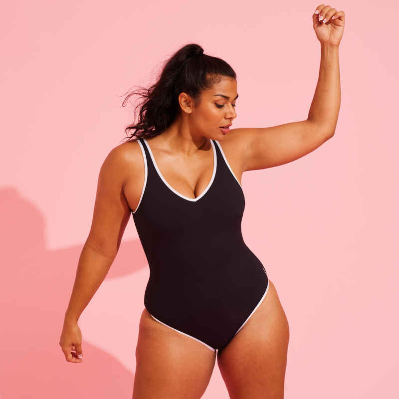 Women's 1-Piece Aquafitness Swimsuit - Doli Black - Black