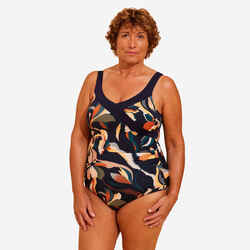 Women's One-Piece Aquafitness Swimsuit Karli Flo -  Blue Orange