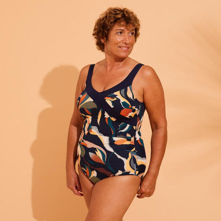 Plavo-narandžasti ženski jednodelni kupaći kostim KARLI FLO