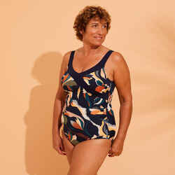 Women's One-Piece Aquafitness Swimsuit Karli Flo -  Blue Orange