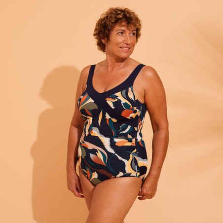 Women's 1-Piece Swimsuit Karli Flo Blue Orange