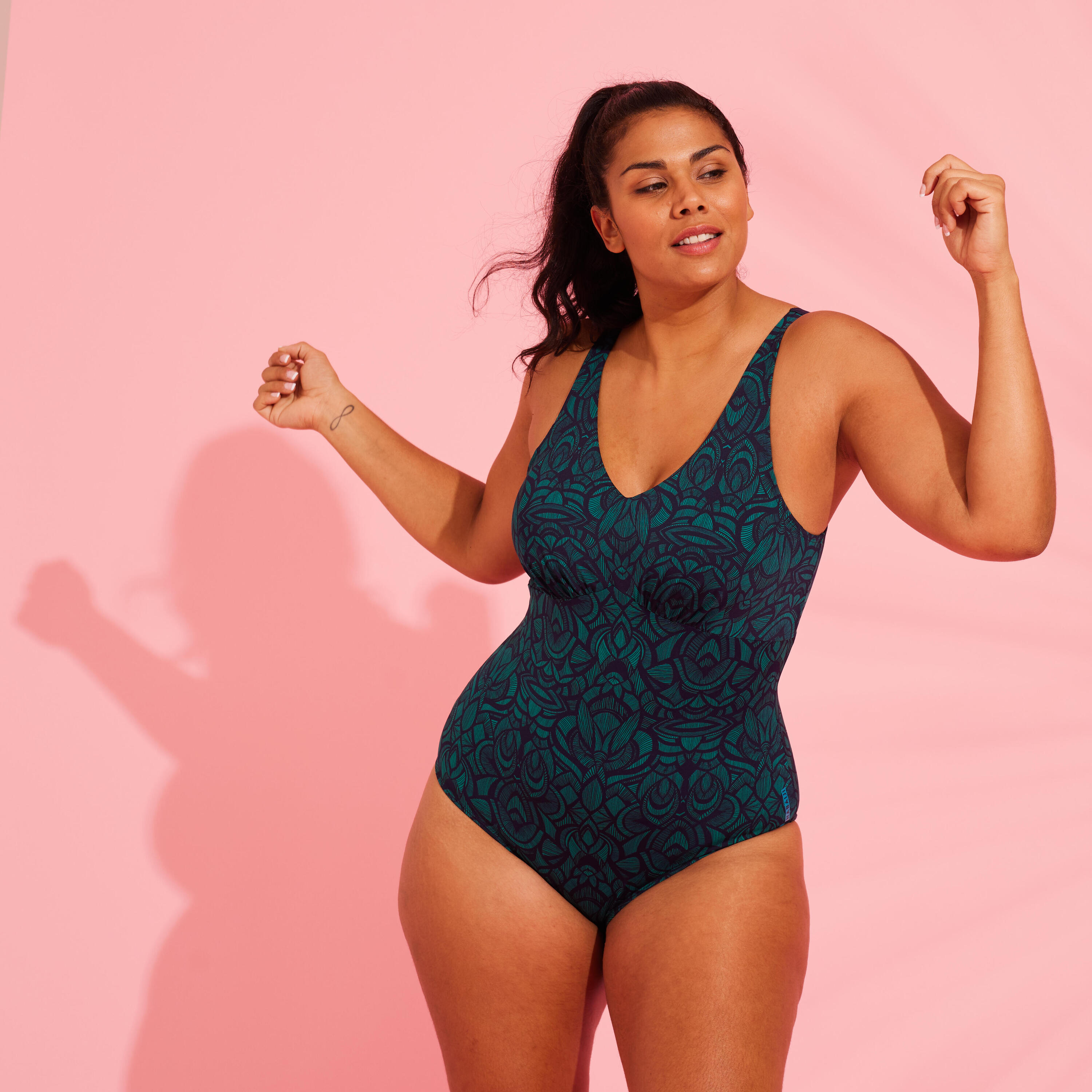 Bañador Mujer Reductor Aquagym Verde. 12/25