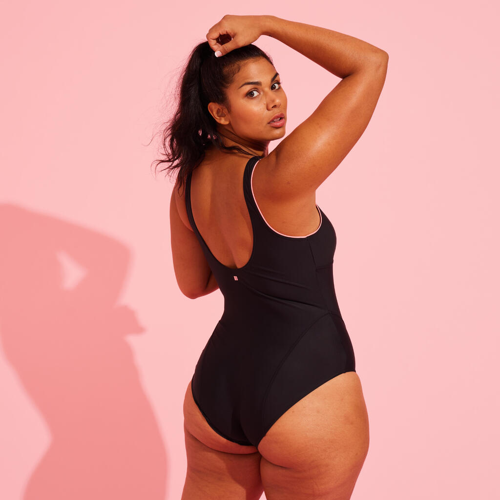 Women's Aquafitness One-Piece Swimsuit Doli - Black Pink