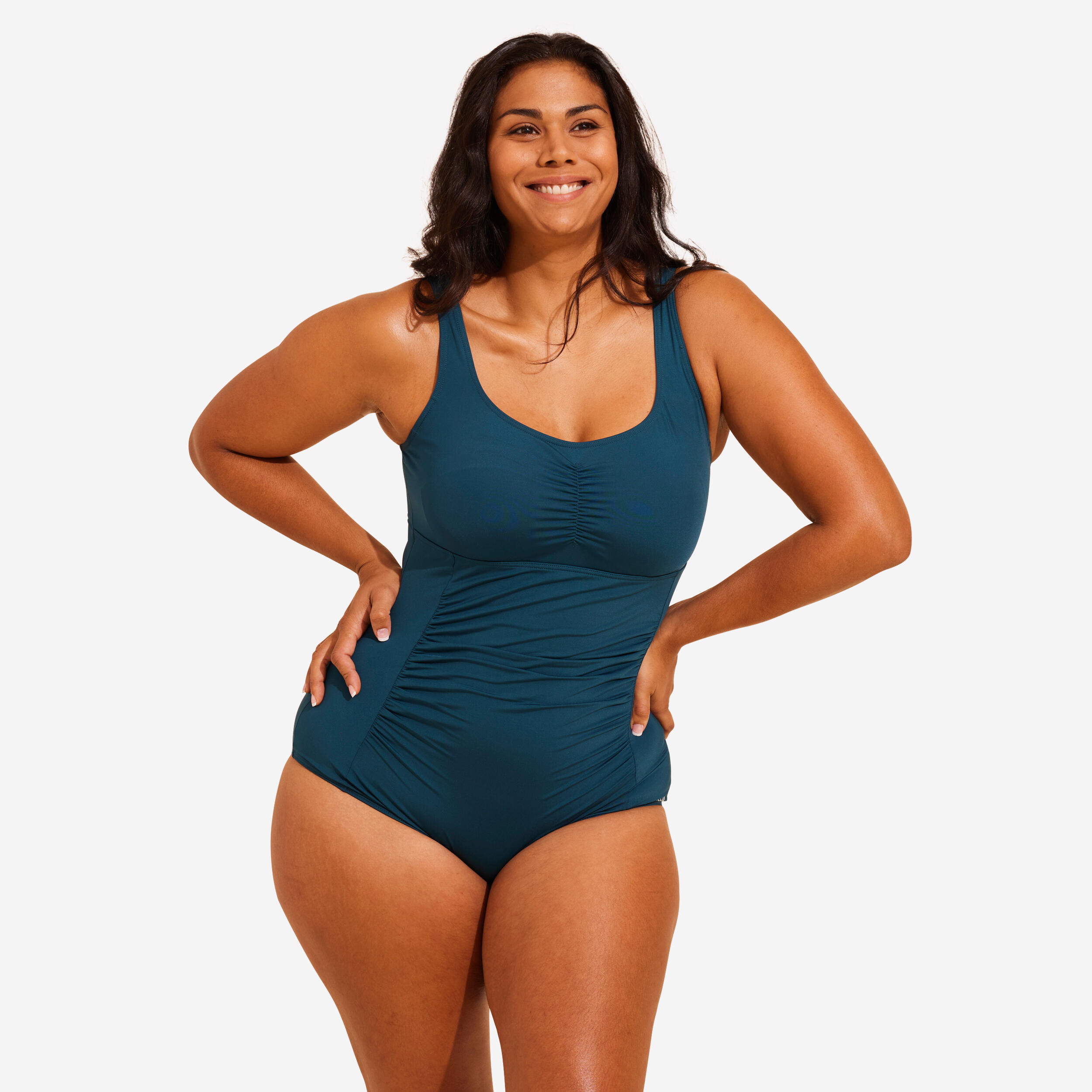 Women's 1-Piece Aquafitness Swimsuit - Doli Black - Black - Nabaiji -  Decathlon
