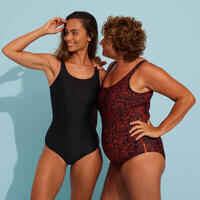 Women's 1-Piece Aquafitness Swimsuit – Doli Nick Orange - Orange - Nabaiji  - Decathlon