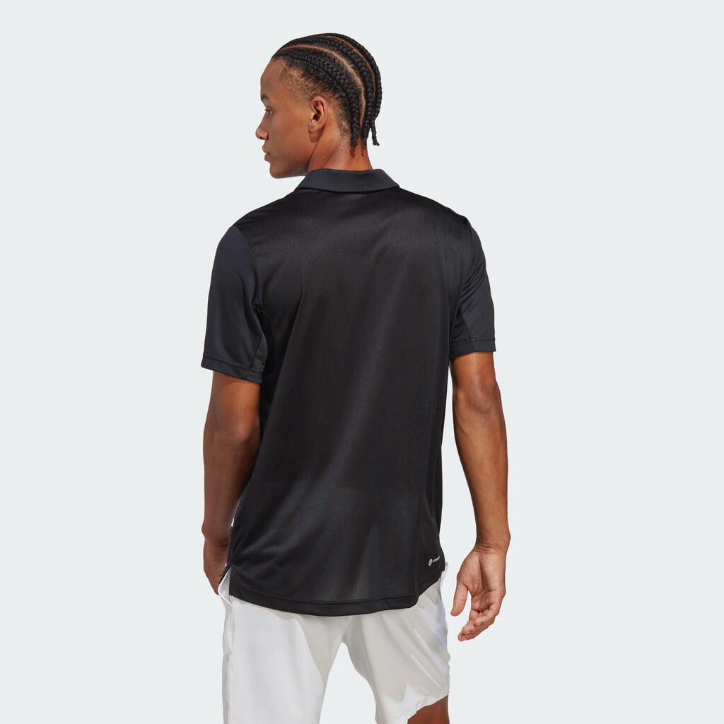 Vyriški trumparankoviai teniso polo marškinėliai, juodi