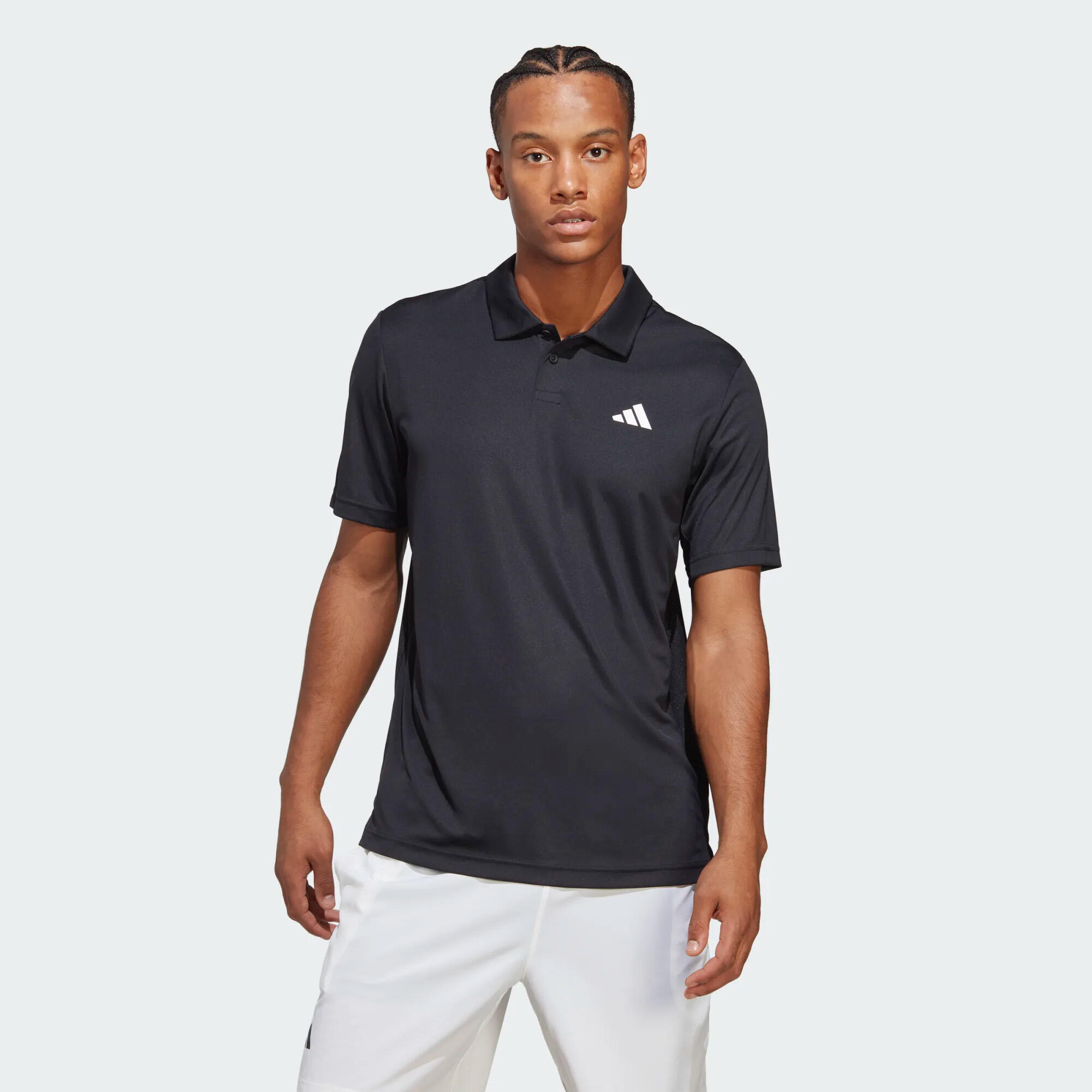 ADIDAS Men's Short-Sleeved Tennis Polo Club Shirt - Black