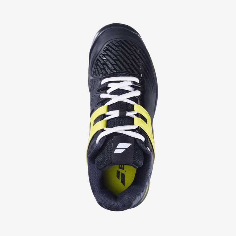 Zapatillas de tenis niño multipista - Propulse negro amarillo