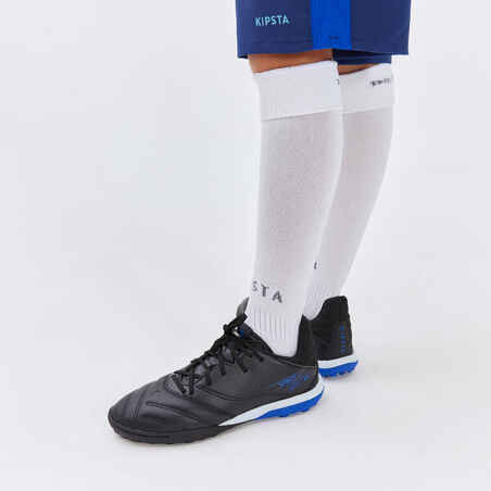 Kids' Lace-Up Leather Football Boots Viralto II Turf - Black/Lightning
