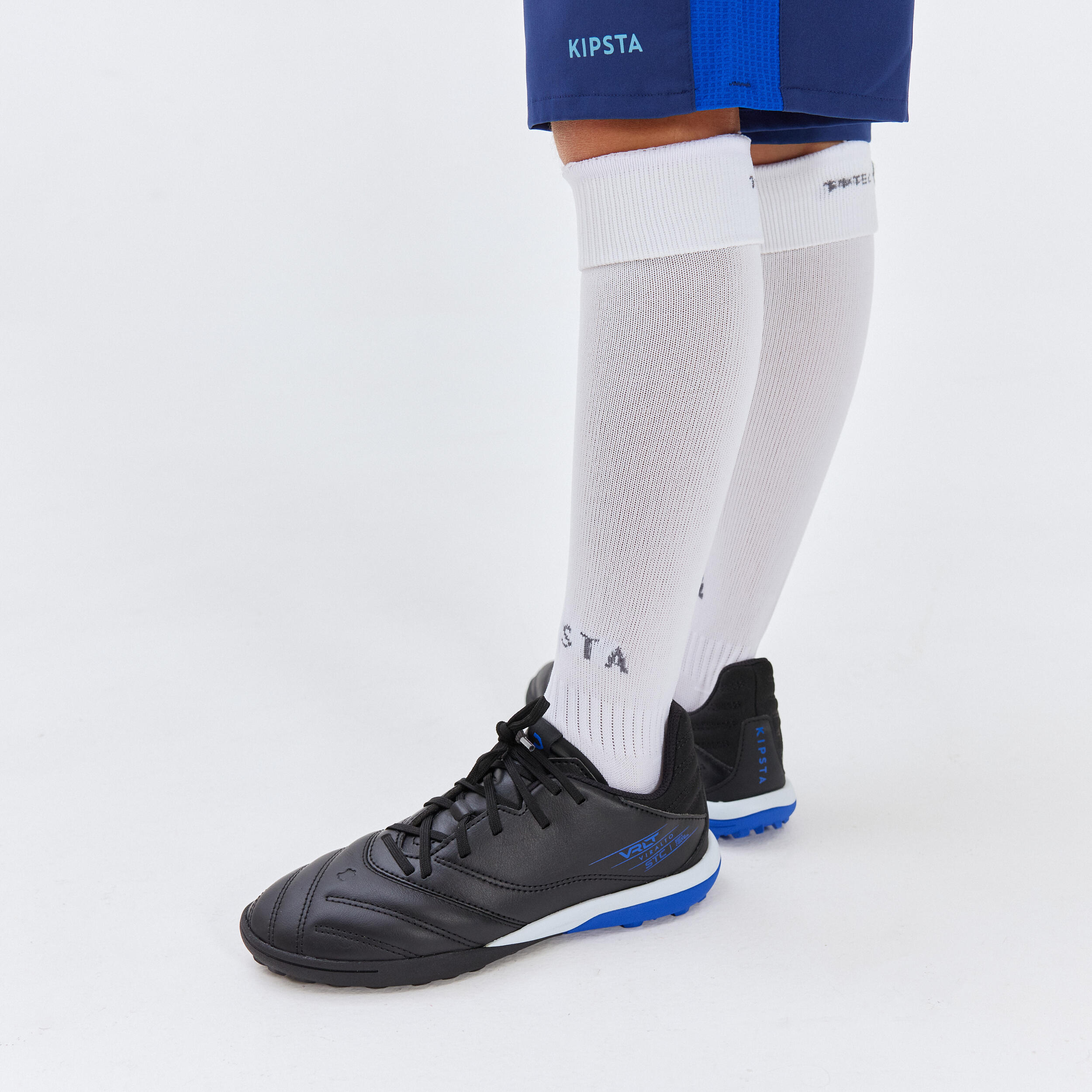 Kids' Lace-Up Leather Football Boots Viralto II Turf - Black/Lightning 13/13