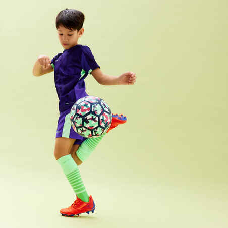 Kids' Football Shirt Viralto - Alpha Purple/Water Green