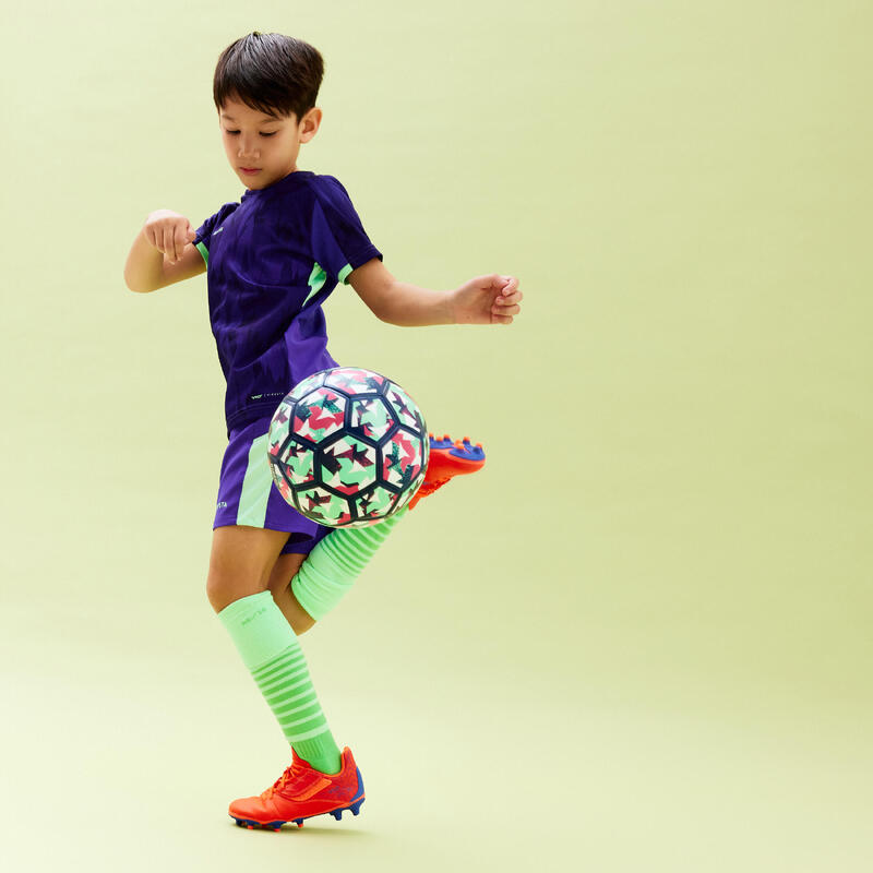 Maglia calcio bambino VIRALTO lilla-verde