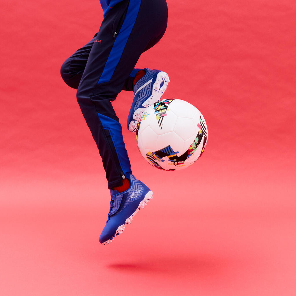Bērnu futbola apavi ar līplenti “Viralto I Easy MG/AG”, zili/balti