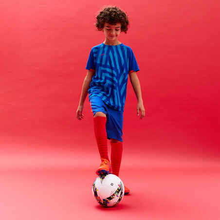 Vaikiški futbolo marškinėliai „Viralto Axton“, mėlyni, turkio spalvos