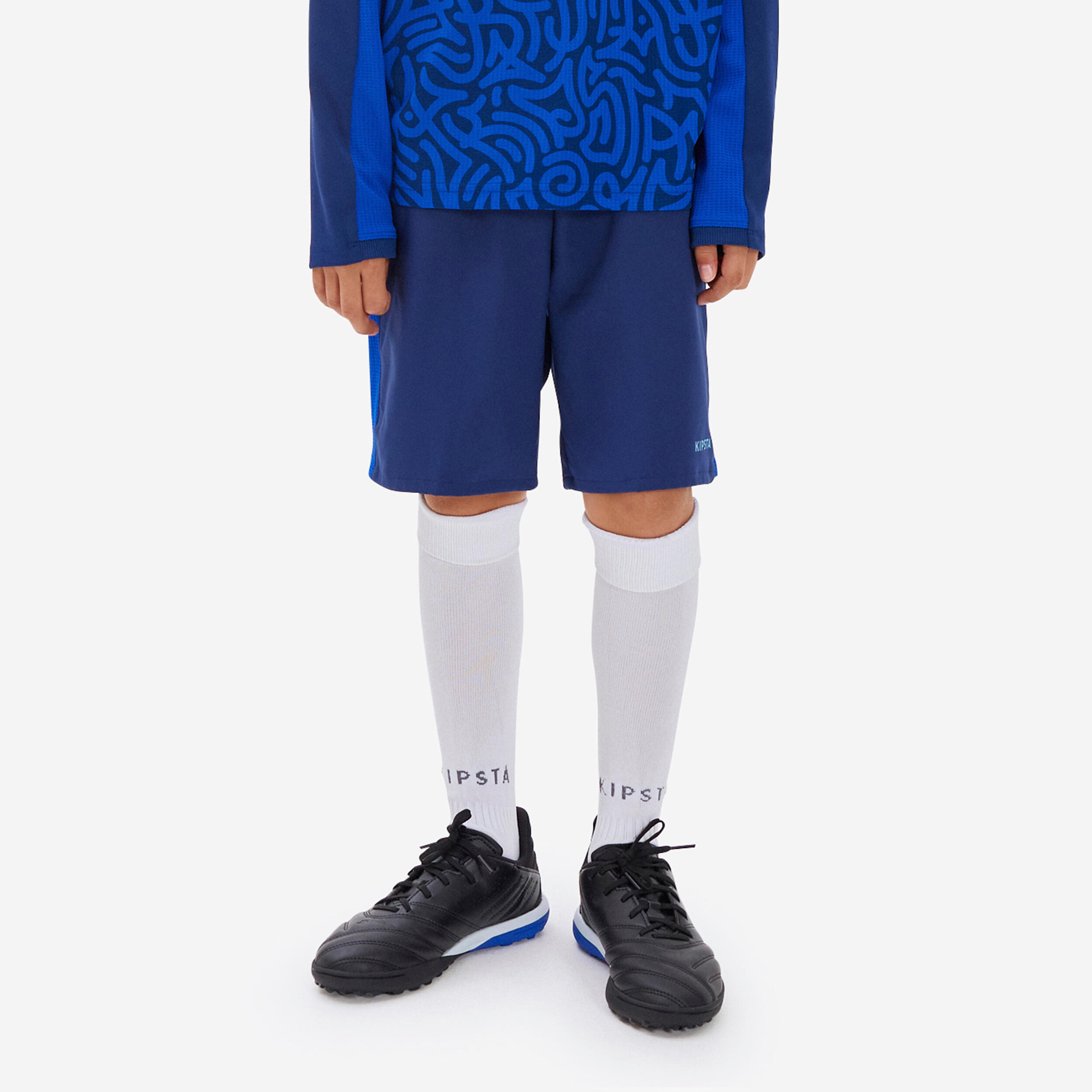 Kids' Long-Sleeved Football Shirt Viralto Letters - Blue 1/7