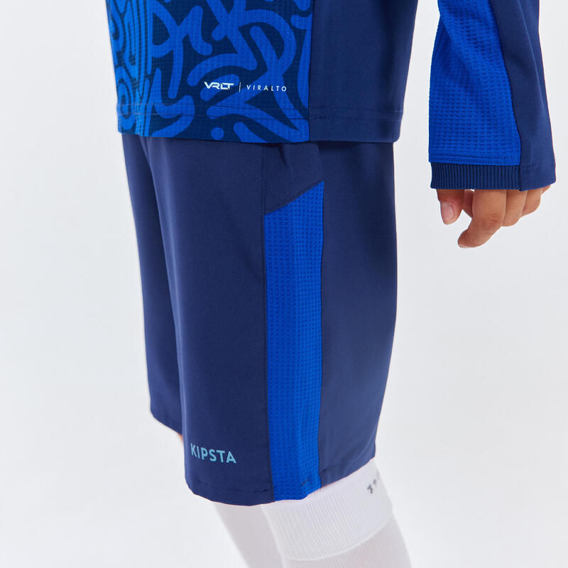 PANTALÓN CORTO DE FÚTBOL VIRALTO JR LETTERS MARINO Y AZUL