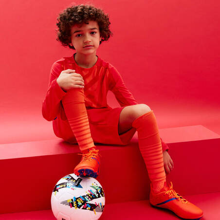 Kids' Football Shorts Viralto Axton - Orange/Blue