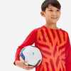 Kids' Long-Sleeved Football Shirt Viralto Aqua - Orange & Red