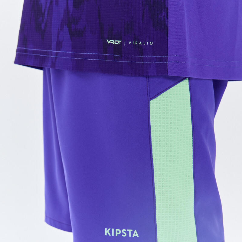 SHORT DE FOOTBALL VIRALTO JR ALPHA VIOLET & VERT D'EAU