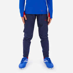 Kids' 1/2 Zip Football Sweatshirt Viralto - Blue, Navy & Neon Orange