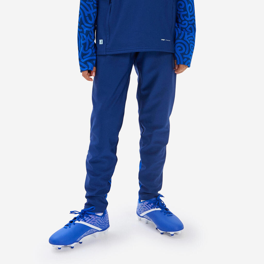 Pantalon de football VIRALTO JR Letters marine et bleu.