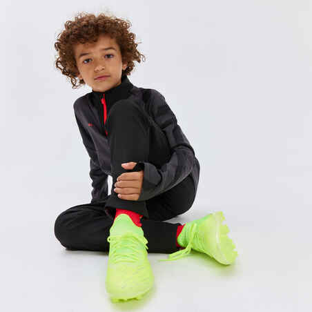 Kids' 1/2 Zip Football Sweatshirt Viralto Axton - Grey, Black & Neon Pink