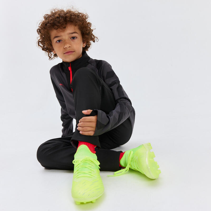 Pantalon de football VIRALTO JR AXTON noir, gris et rose fluo