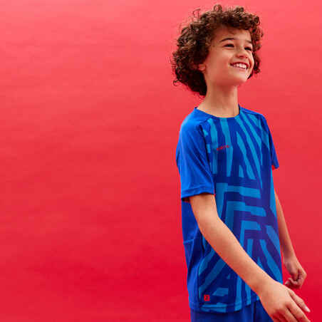 Kids' Football Shirt Viralto Axton - Blue & Turquoise