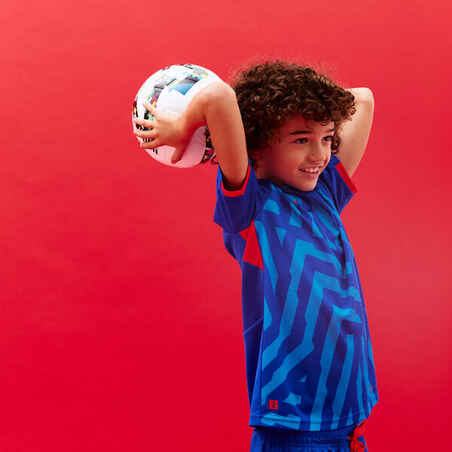 Vaikiški futbolo marškinėliai „Viralto Axton“, mėlyni, turkio spalvos