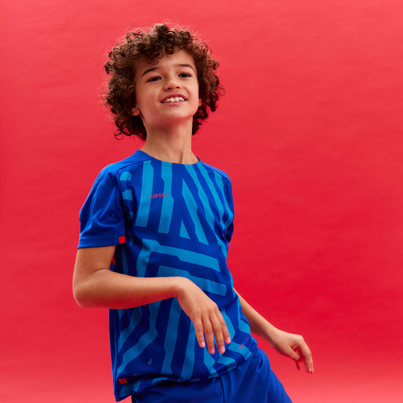 Maglia calcio bambino VIRALTO blu-turchese