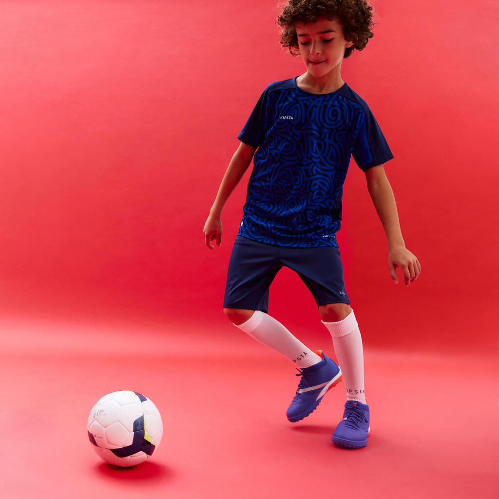 Kids' Football Short-Sleeved Shirt Viralto - Aqua Blue/Pink