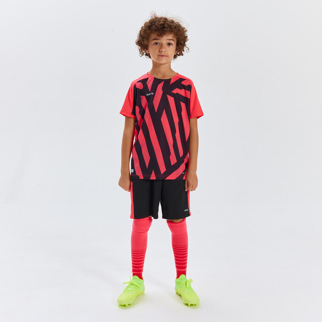 Kinder Fussball Trikot kurzarm - Viralto Aqua blau/rosa