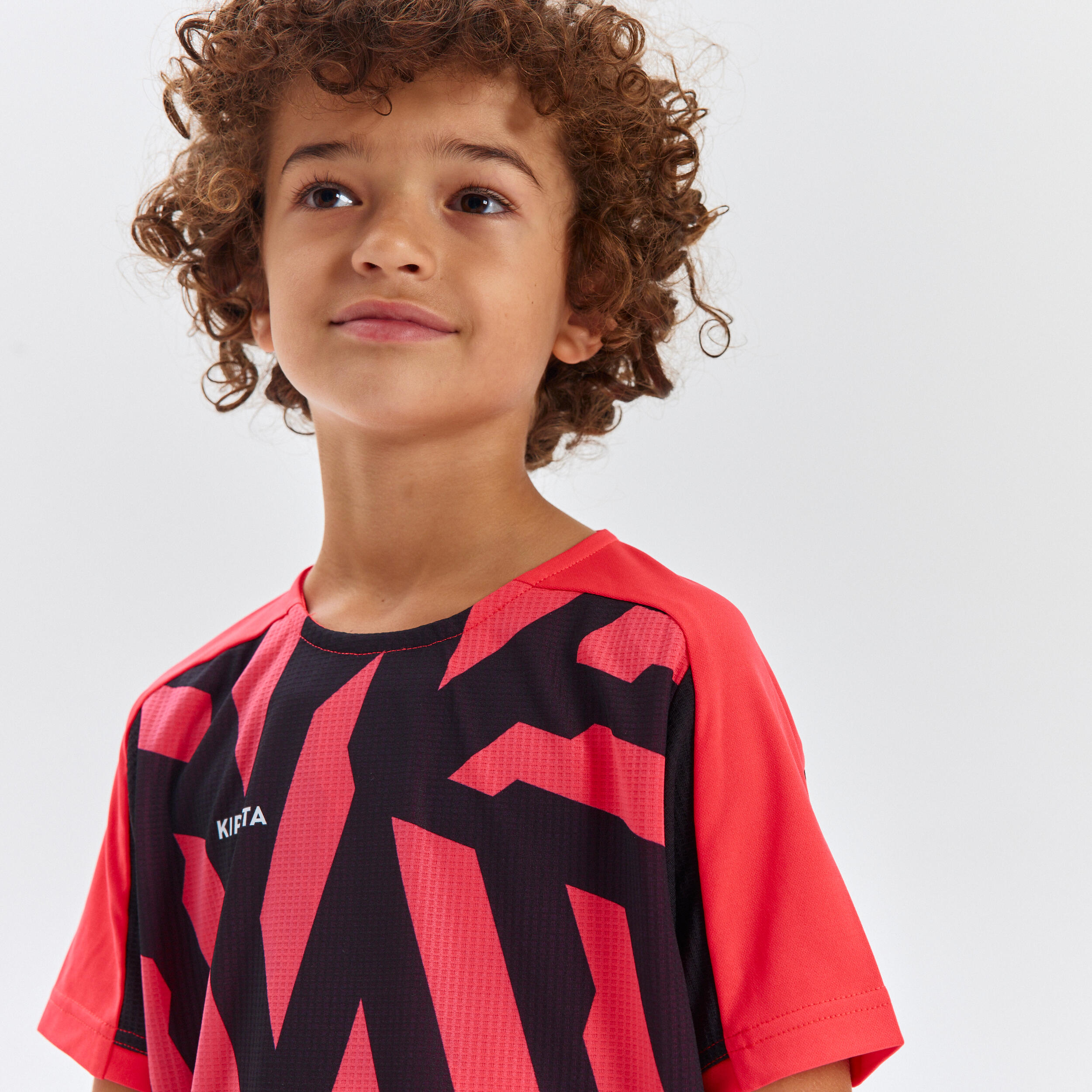 Kids' Football Shirt Viralto Axton - Pink & Black 7/11