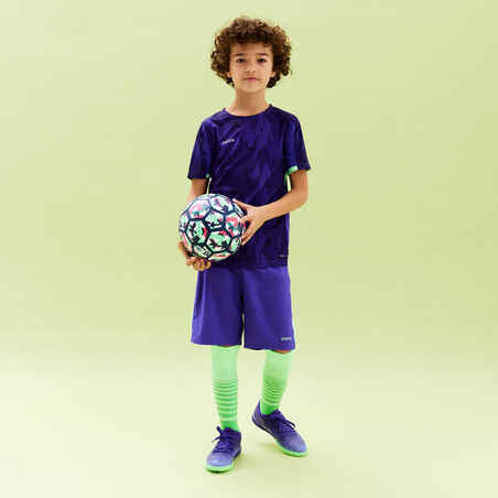 Kids' Football Shirt Viralto - Alpha Purple/Water Green