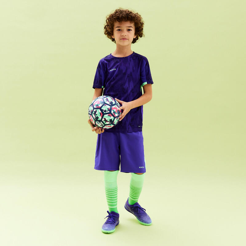 Voetbalsokken / voetbalkousen kind Viralto Club gestreept groen