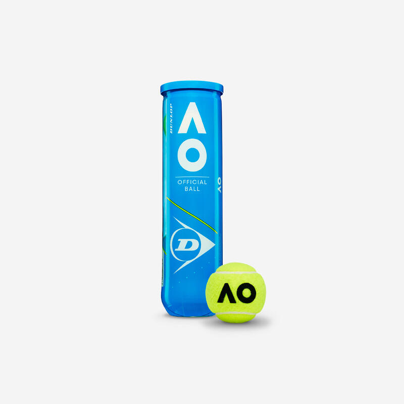 Versatile Tennis Balls Australian Open 4Pack Yellow DUNLOP Decathlon