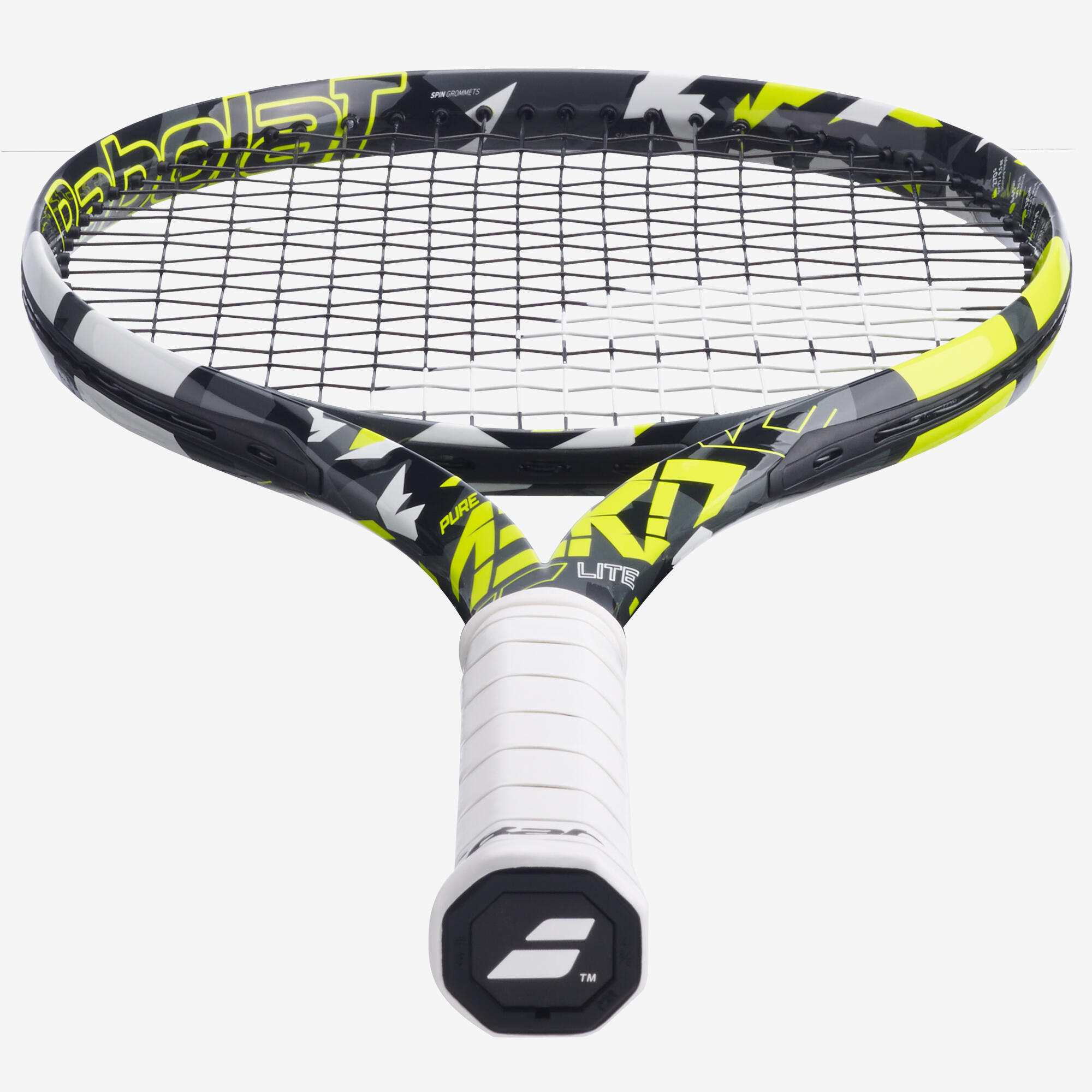 Adult Tennis Racket Pure Aero Lite 270 g Grey Yellow Decathlon