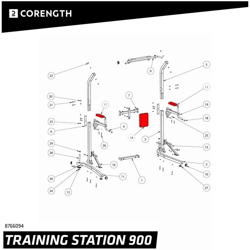 Set leuningen power tower training station 900